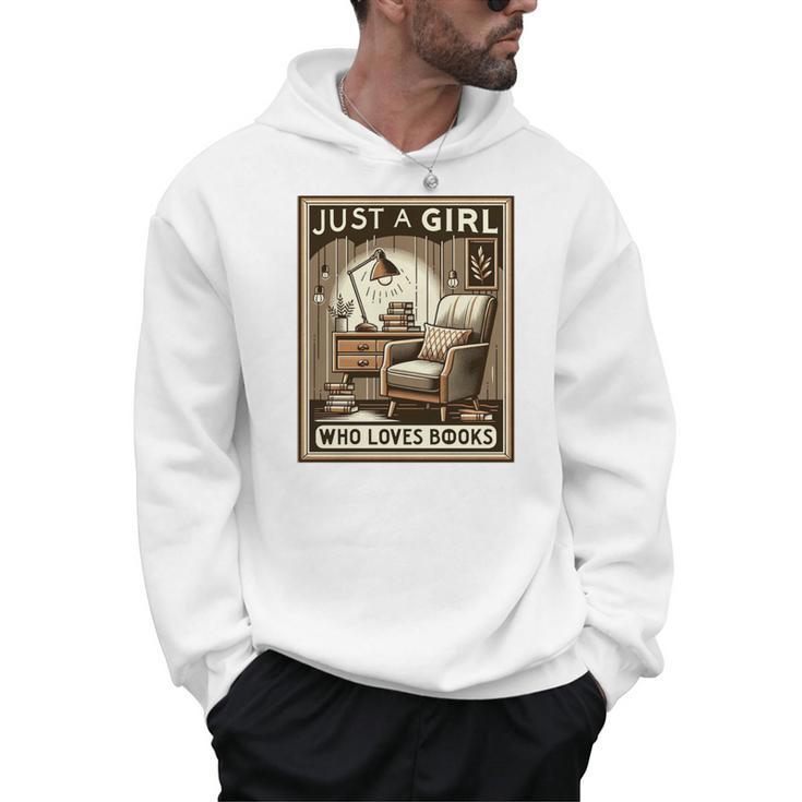 Vintage Just A Girl Who Loves Books Women Book Worm Reading Performance Men Hoodie