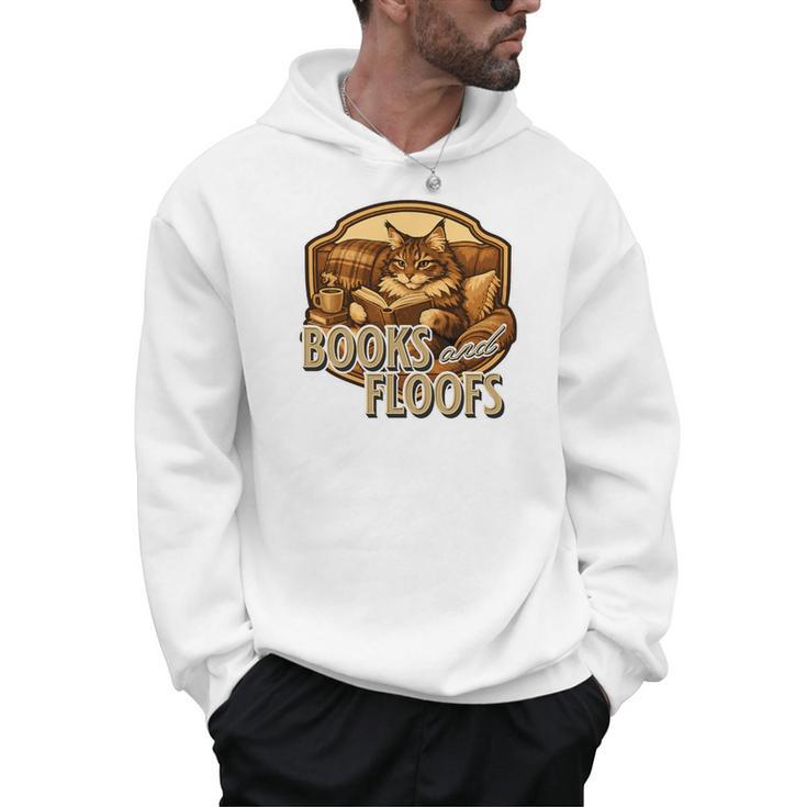 Vintage Style Maine Coon Cat Reading Books And Floofs Premium Tri-Blend Men Hoodie