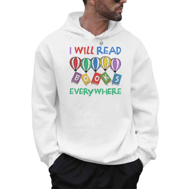 I Will Read Books Everywhere Across America Child Readers Men Hoodie
