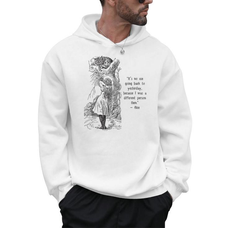Women's Alice Adventures Wonderland Vintage Book Quote Lewis Carrol Men Hoodie