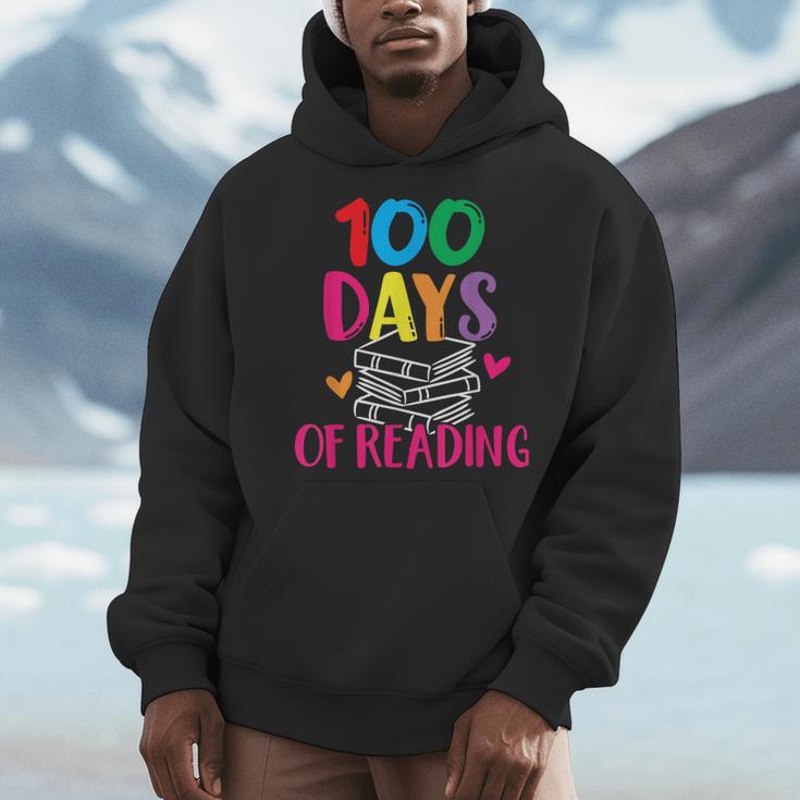 100 Days Of School Reading English Teacher Books Stack Men Hoodie