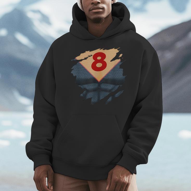8th Birthday Comic Book Superhero Born In 2017 Men Hoodie