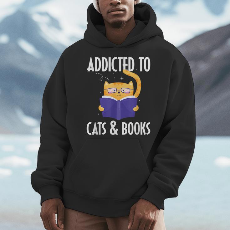 Addicted To Cats And Books Orange Tabby Cat Men Women Kids Men Hoodie Addicted To Cats And Books Orange Tabby Cat Men Women Kids Men Hoodie