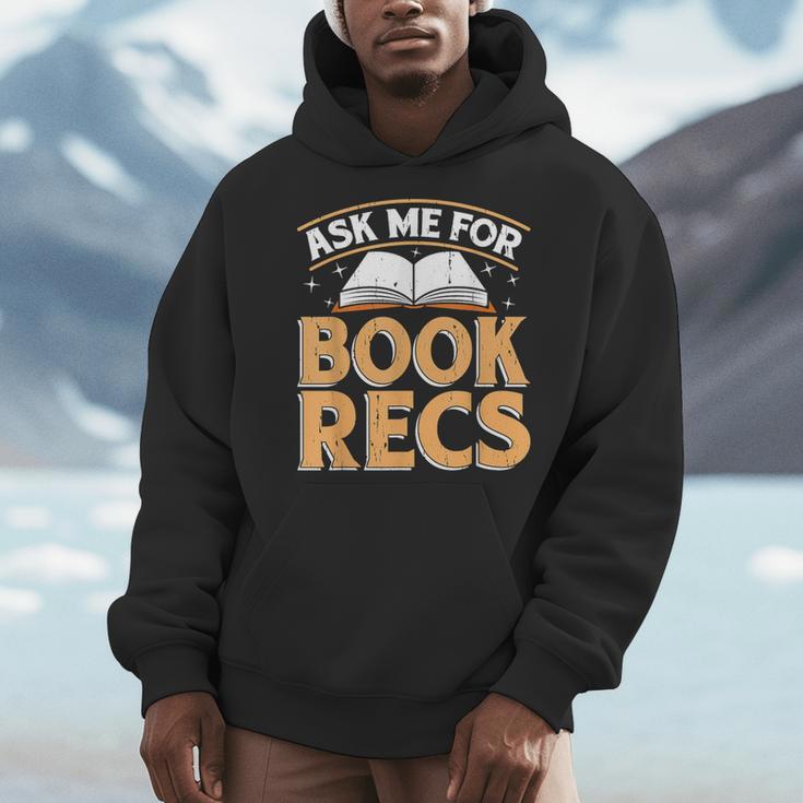 Ask Me For Book Recs School Librarian Bookaholic Librarian Men Hoodie