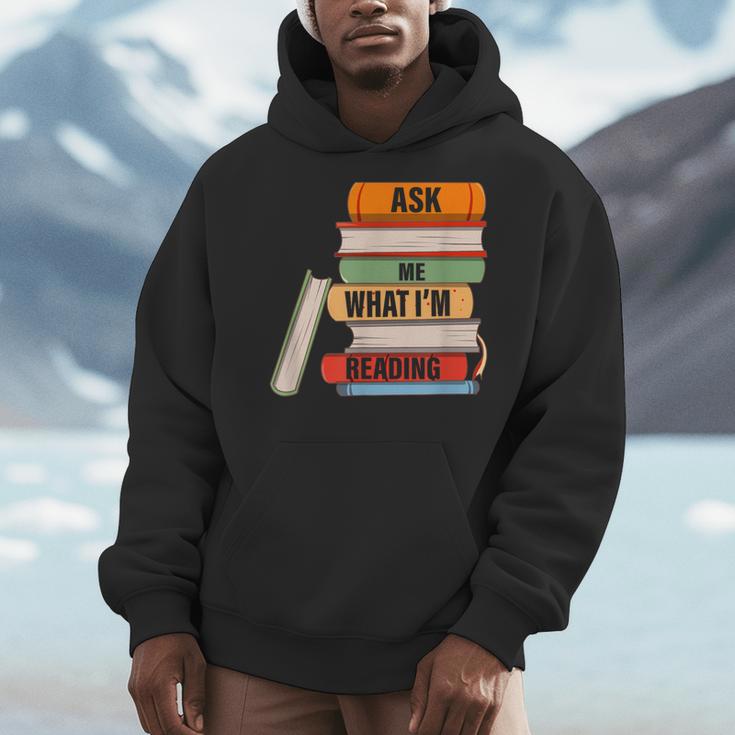 Ask Me What I'm Reading Book Lover Apparel Men Hoodie