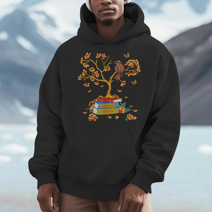 Avid Reader- Book Worm Floral Bird Men Hoodie