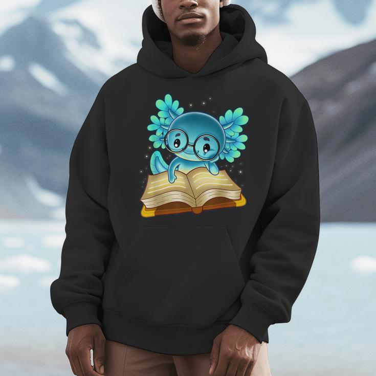 Axolotl Read Book Ambystoma Mexicanum Mexican Walking Fish Men Hoodie