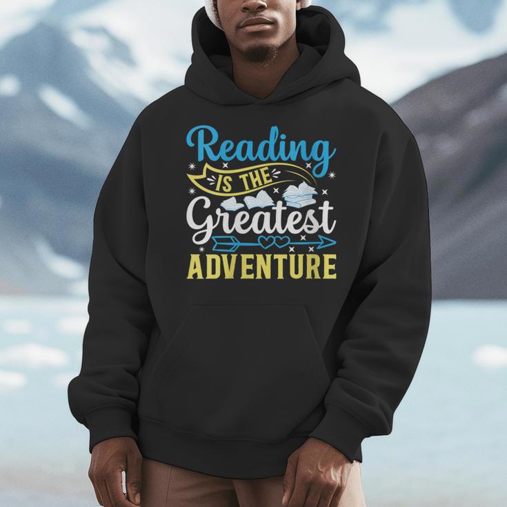 Book Librarian Reading Is The Greatest Adventure Book Lover Men Hoodie