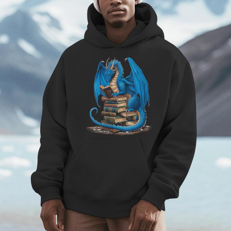 Book Lover Bookworm Reading Books Dragon Men Hoodie