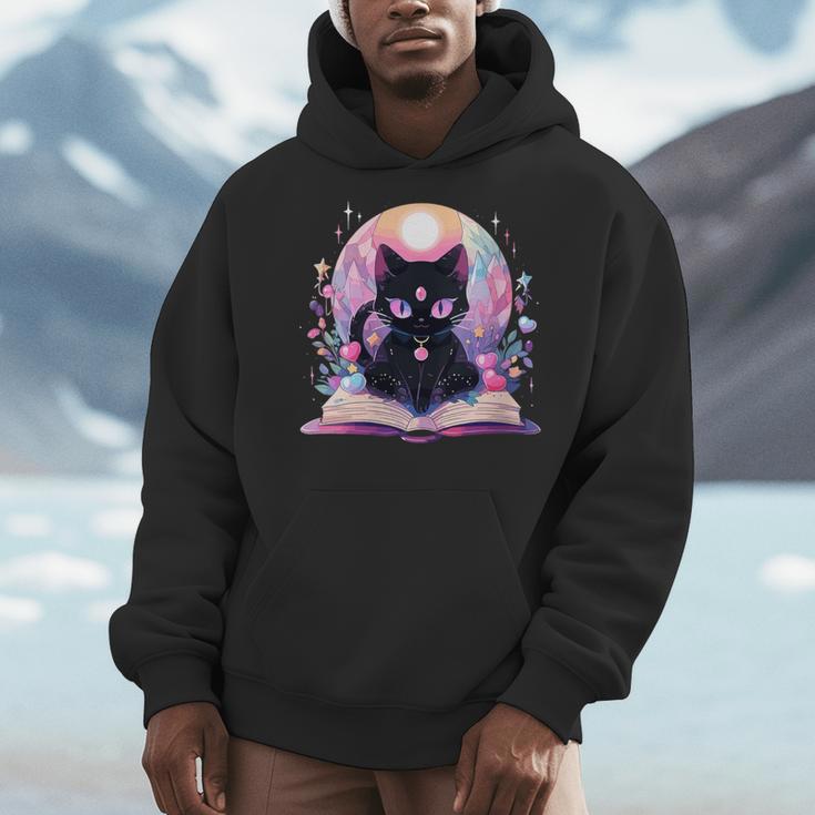 Book Lover Crystal Witchy Cute Cat Kawaii Pastel Goth Men Hoodie Book Lover Crystal Witchy Cute Cat Kawaii Pastel Goth Men Hoodie