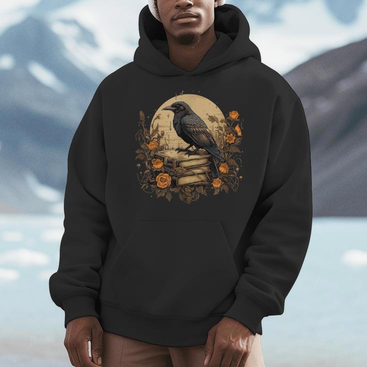 Book Lover Ideas Raven Reading Book Occult Crow Men Hoodie Book Lover Ideas Raven Reading Book Occult Crow Men Hoodie