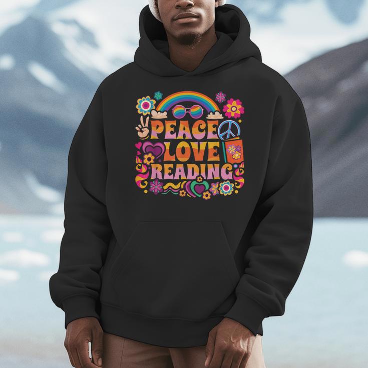Book Peace Bookworm Hippie Rainbow Peace Sign Men Hoodie