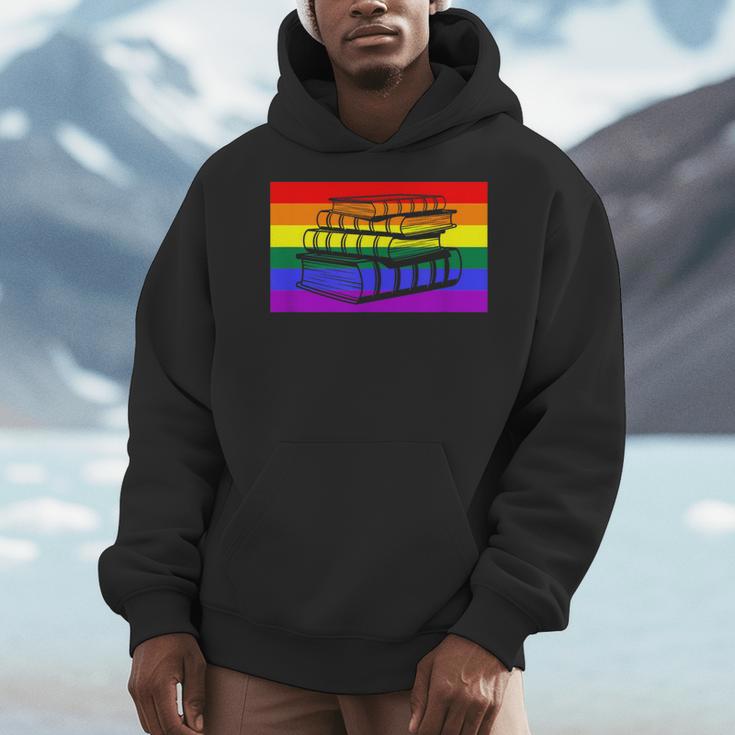 Book Read Literary Gay Pride Flag Rainbow LGBTQ Queer Men Hoodie