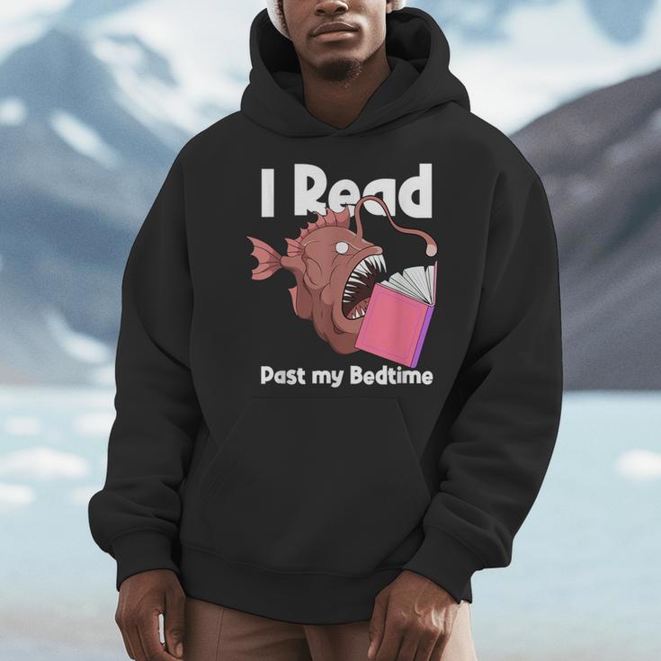 Book Reading Anglerfish I Read Past My Bed Time Librarian Men Hoodie