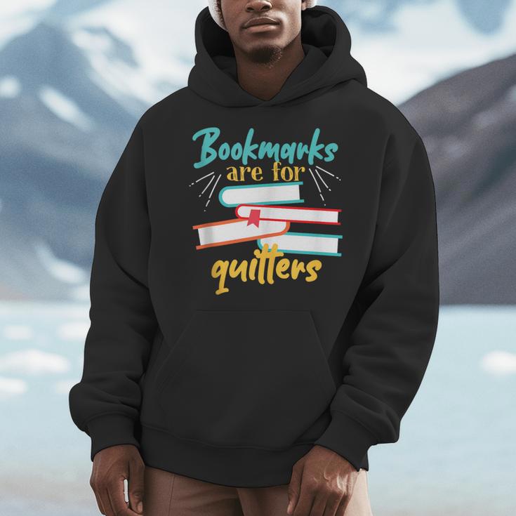 Book Reading Bookmarks Are For Quitters Men Hoodie
