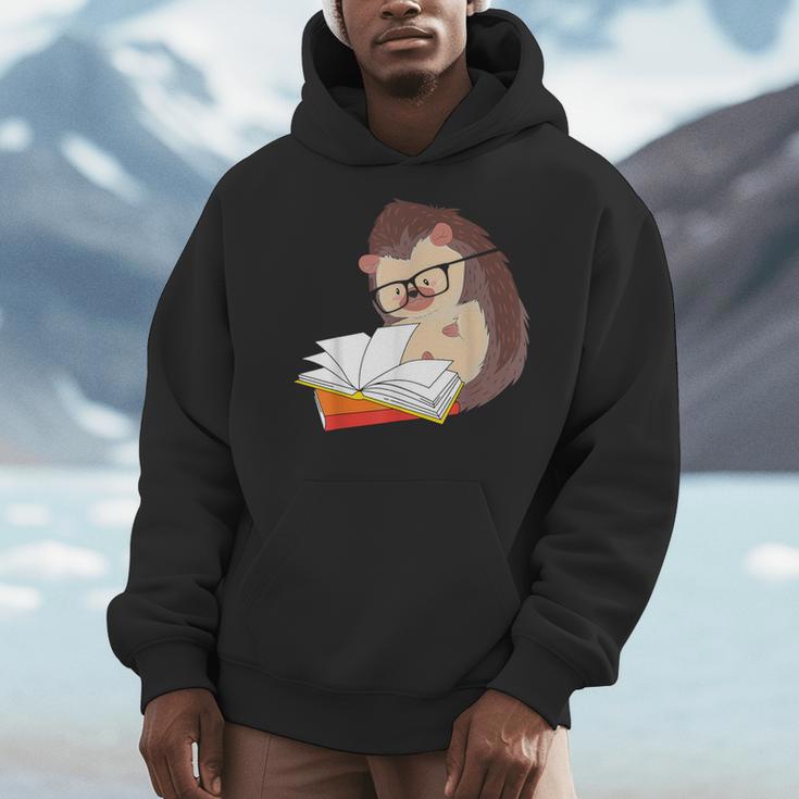Book Reading Bookworm Forest Animal Wildlife Cute Hedgehog Men Hoodie Book Reading Bookworm Forest Animal Wildlife Cute Hedgehog Men Hoodie