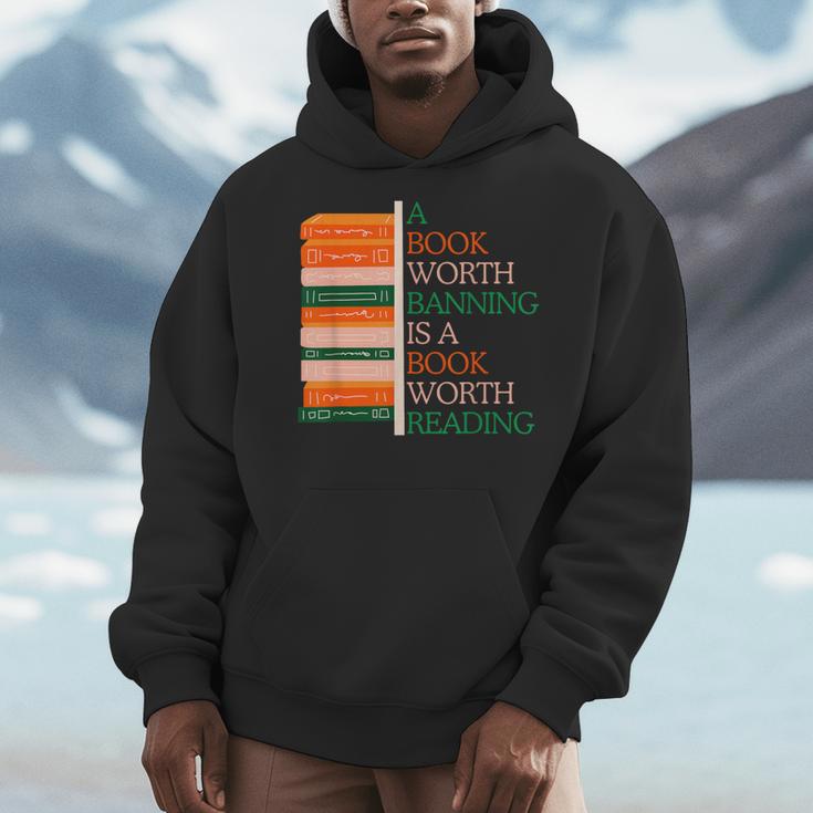 A Book Worth Banning Is a Book Worth Reading Banned Books Men Hoodie