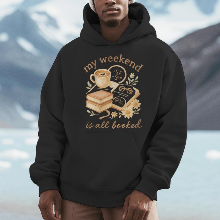 My Weekend Is All Booked Cozy Book Lover Reading Men Hoodie
