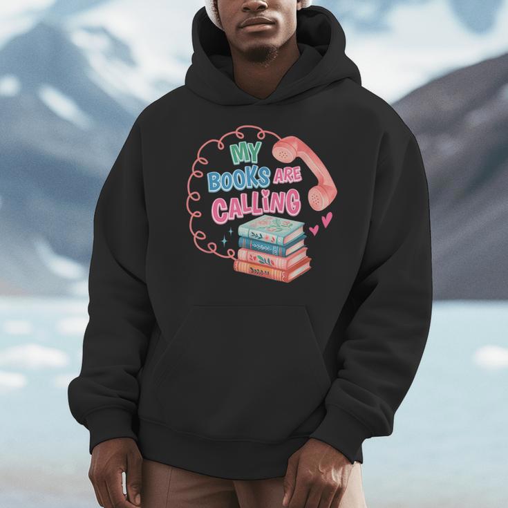 My Books Are Calling Book Lover Quote Men Hoodie