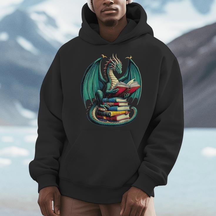 Books Dragon Reading Book Lover Men Hoodie Books Dragon Reading Book Lover Men Hoodie