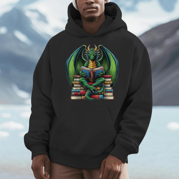 Books Dragon Reading Book Men Hoodie Books Dragon Reading Book Men Hoodie