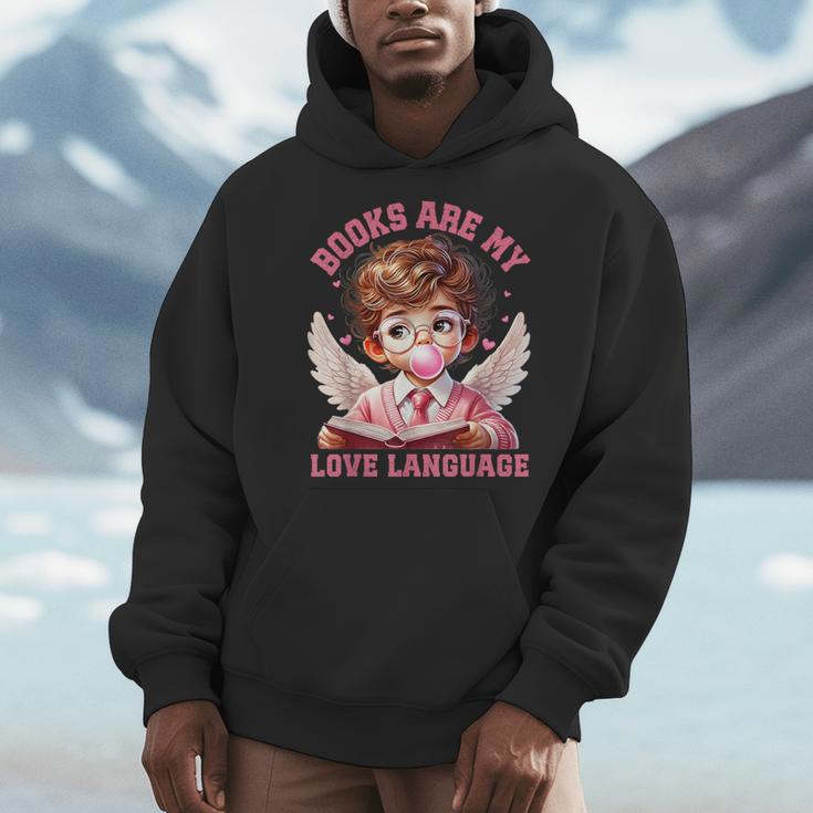 Books Are My Love Language Reading Lover I Valentines Cupid Men Hoodie Books Are My Love Language Reading Lover I Valentines Cupid Men Hoodie