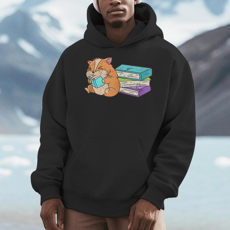 Bookworm Reading Hamster Books Men Hoodie