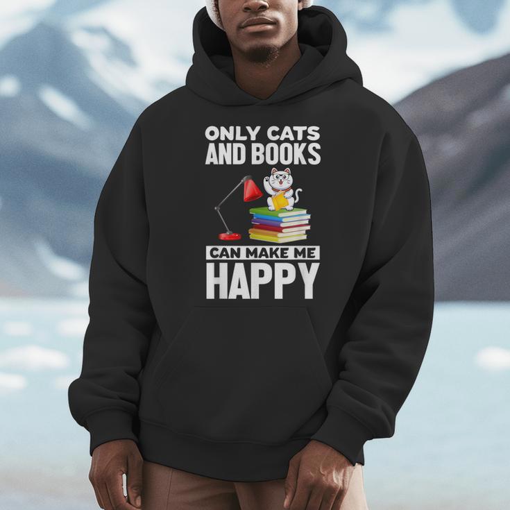 Only Cats And Books Can Make Me Happy Cat Lover Men Women Kids Men Hoodie