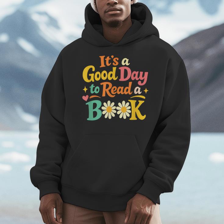 Cheerful Good Day To Read A Book Cozy Warm Bookworm Men Hoodie