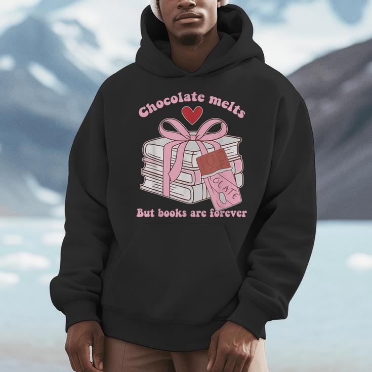 Chocolate Melts But Books Are Forever Booktrovert Men Hoodie