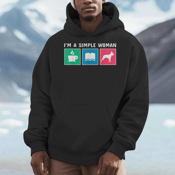Coffee Books And Boston Terrier Dog Men Hoodie