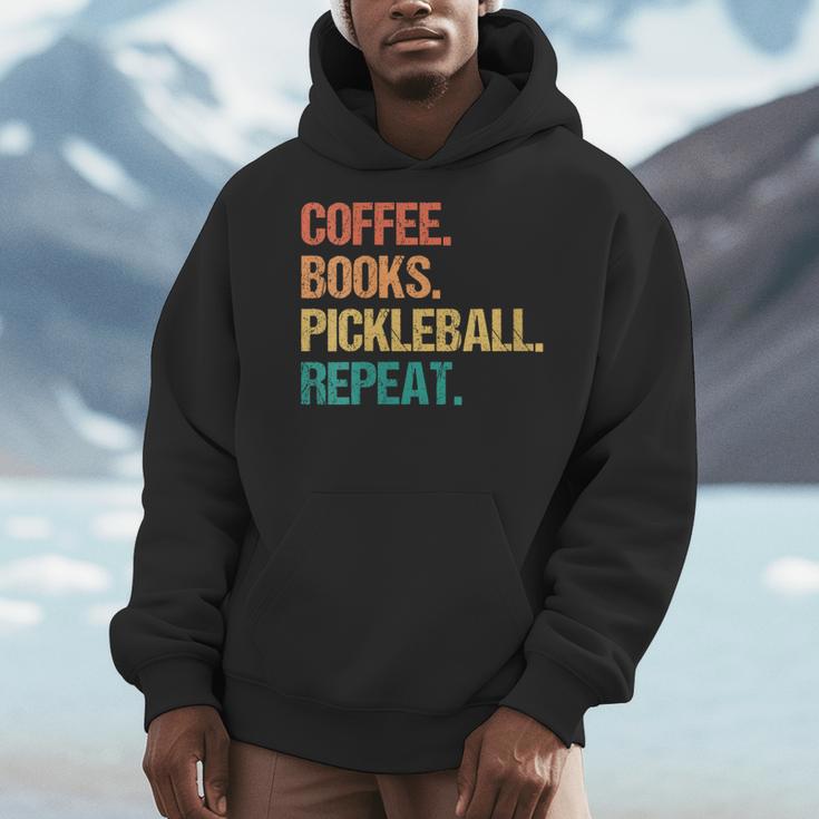Coffee Books Pickleball Reading Lovers Bookworm Men Hoodie