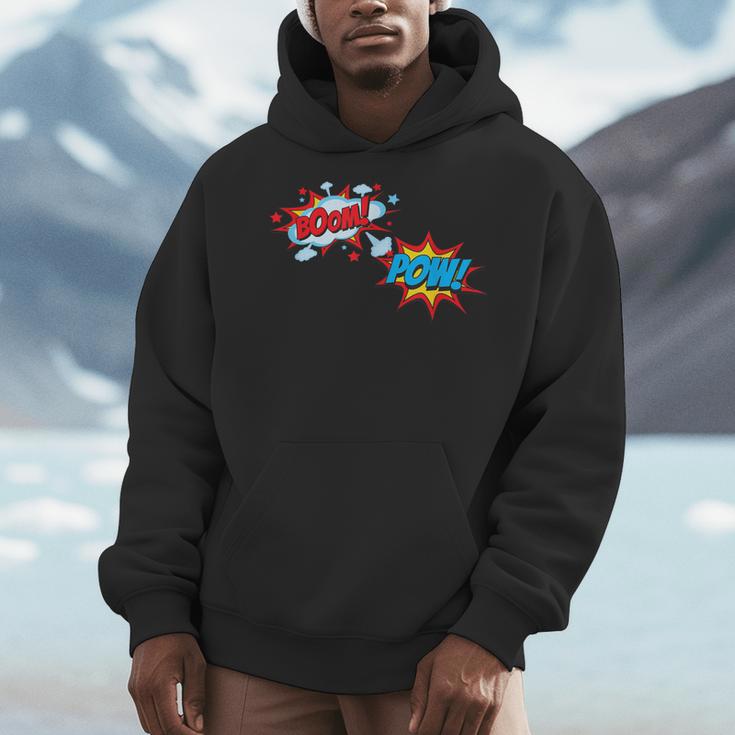 Comic Book POW Shirt BOOM Retro Superhero Costume Men Hoodie
