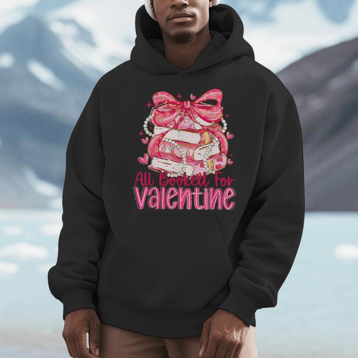 Coquette Bow All Booked For Valentine Book Lover Bookish Men Hoodie