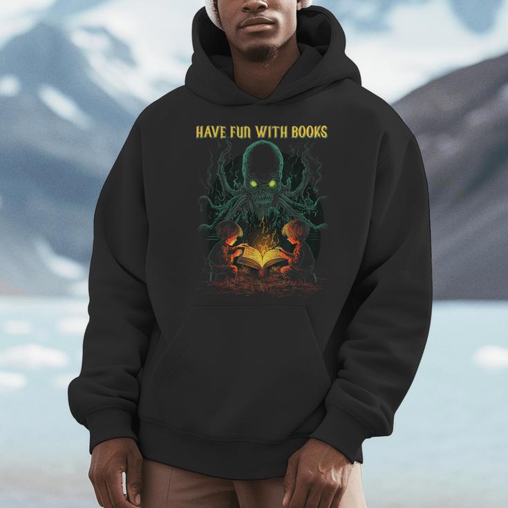 Cthulhu Necronomicon Fun With Books Cosmic Horror Cthulhu Men Hoodie