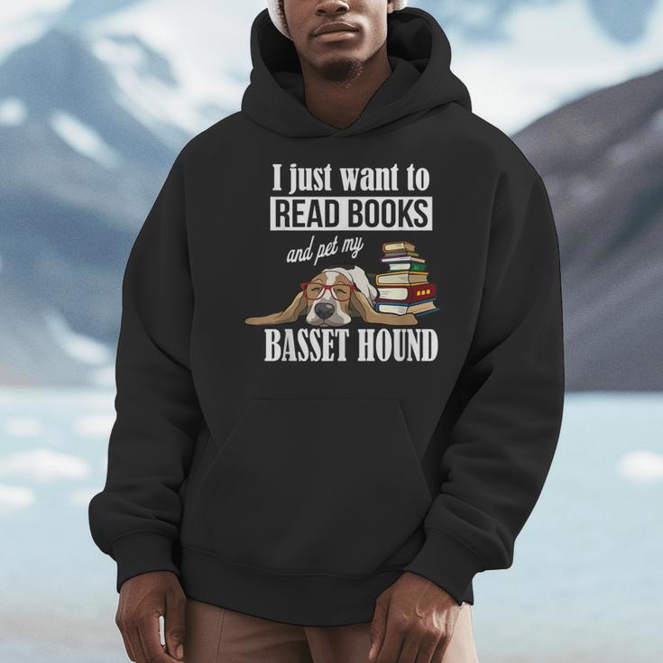 Cute Kids Read Books & Pet My Basset Hound Dog Lover Men Hoodie Cute Kids Read Books & Pet My Basset Hound Dog Lover Men Hoodie