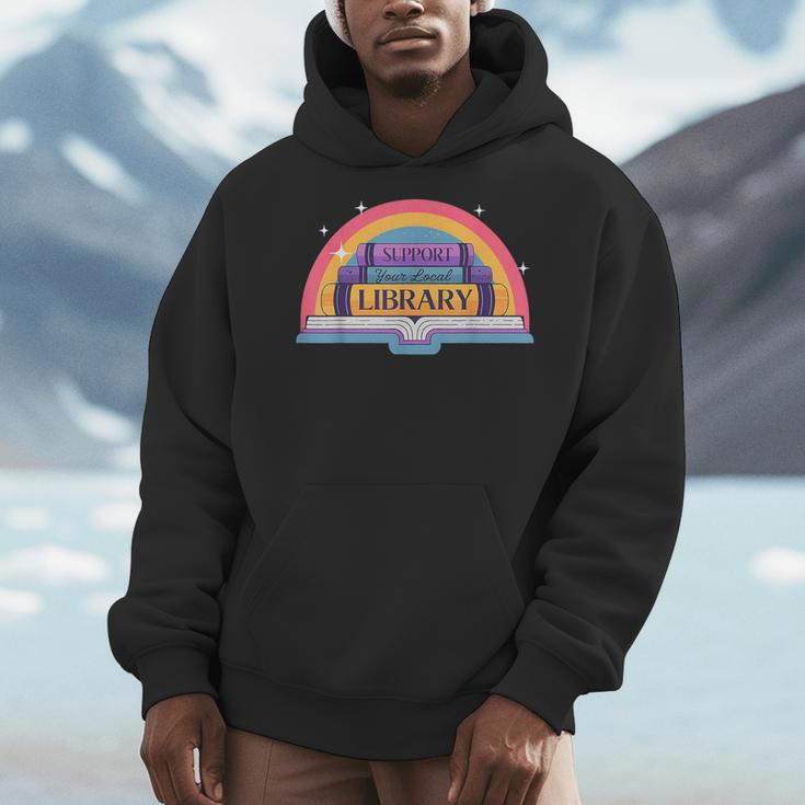 Cute Reading Book Lover Support Your Local Library Rainbow Men Hoodie Cute Reading Book Lover Support Your Local Library Rainbow Men Hoodie