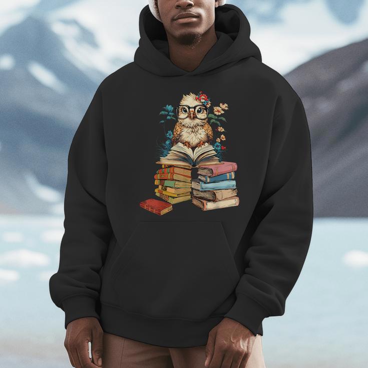 Cute Reading Chicken With Glasses Books Bookworm Reader Men Hoodie Cute Reading Chicken With Glasses Books Bookworm Reader Men Hoodie
