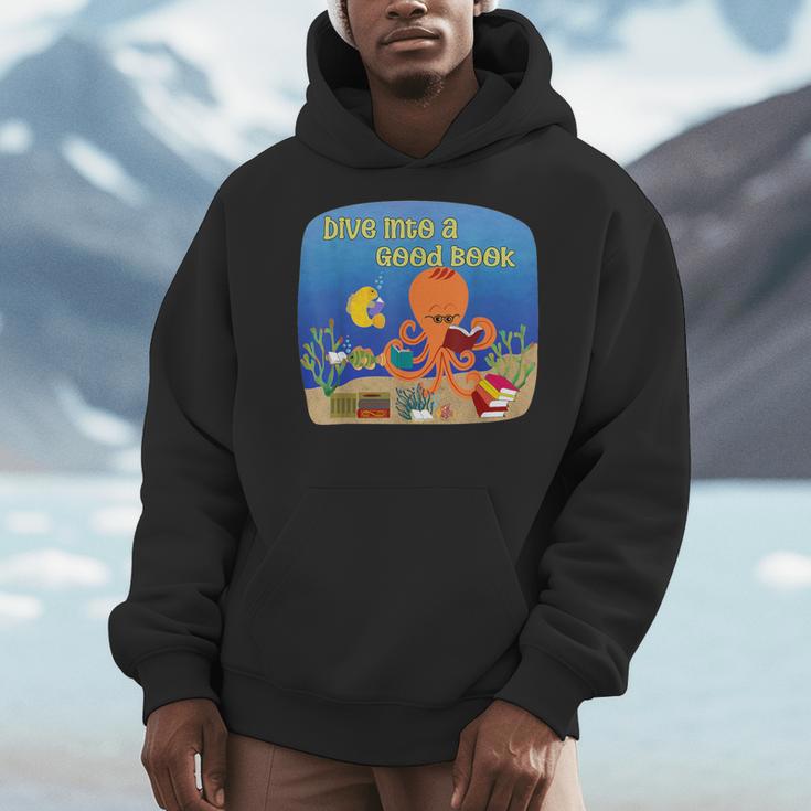 Dive Into a Good Book Reading Pun Men Hoodie Dive Into a Good Book Reading Pun Men Hoodie