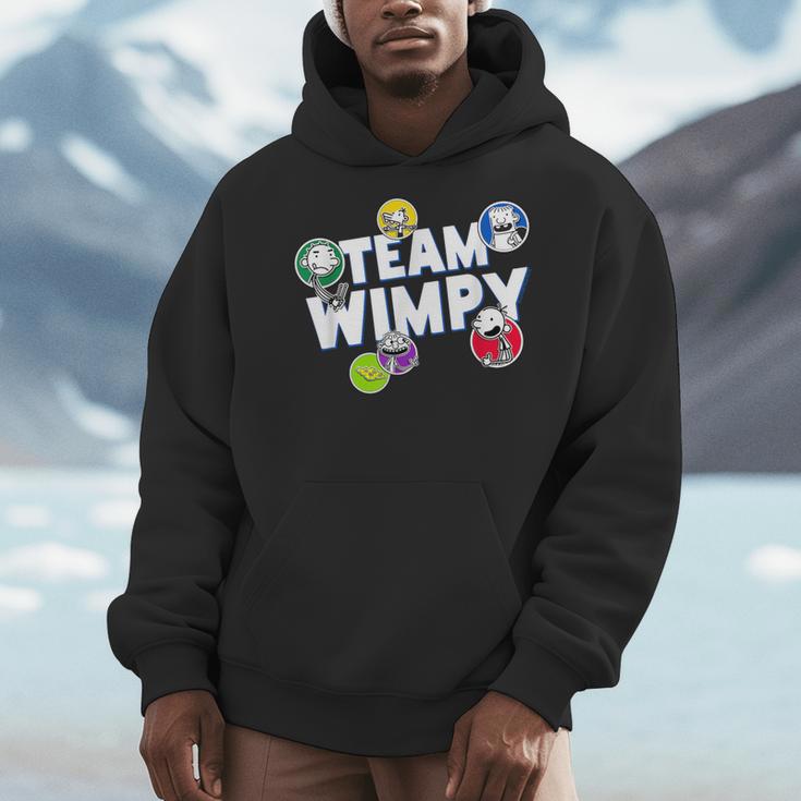 DOAWK Colorful Team Wimpy Sticker Collage Book Series Men Hoodie