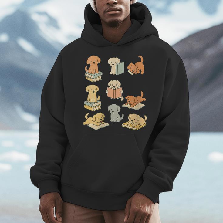 Dogs Reading Books Dog Lover Men Hoodie