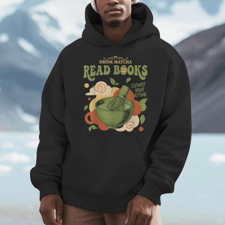 Drink Matcha Read Books Elevate Your Green Tea Ritual Men Hoodie