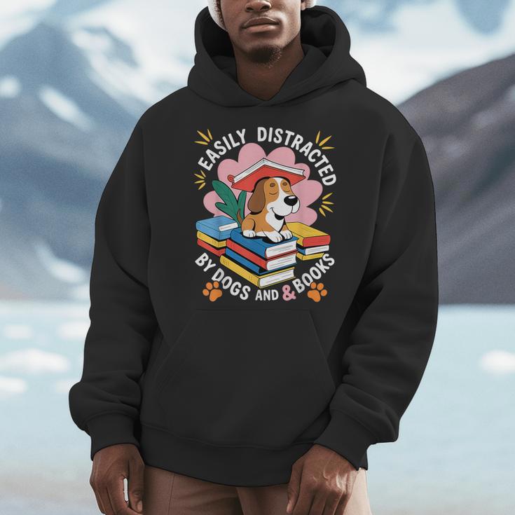 Easily Distracted By Dogs And Books Pets Books Lovers Men Hoodie Easily Distracted By Dogs And Books Pets Books Lovers Men Hoodie