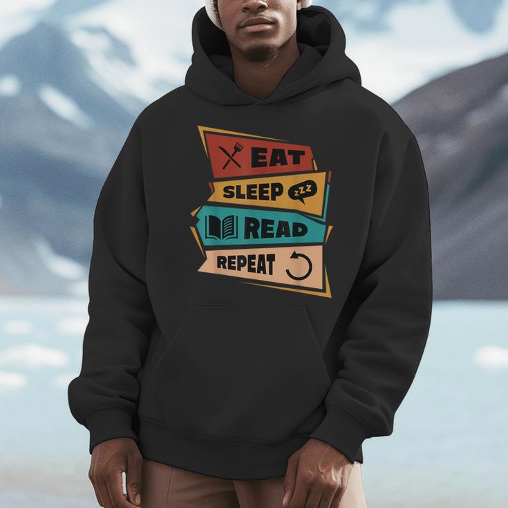 Eat Sleep Read Repeat Reading Books Reader Bookworm Men Hoodie