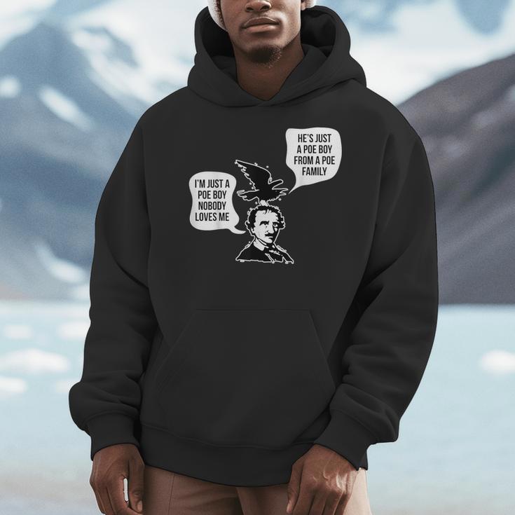 Edgar Allen Poe Raven Book Nerd Poet Literature Men Hoodie