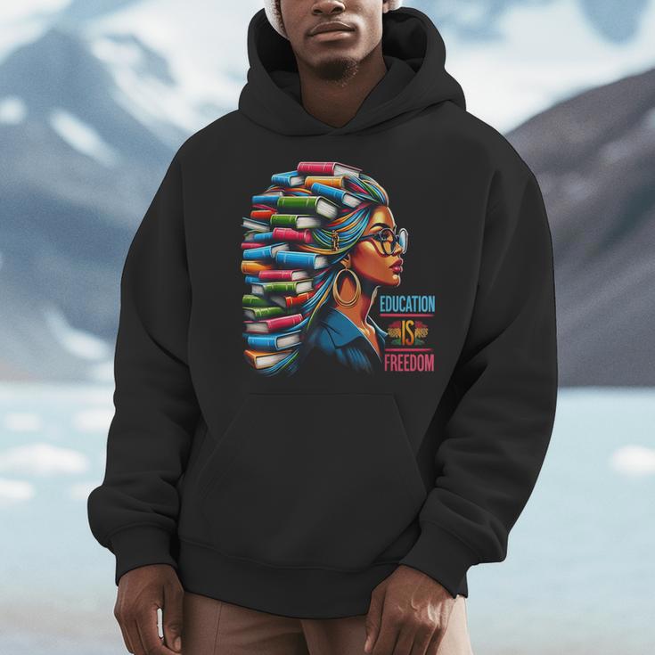 Education Is Freedom Girl Magic Books Hair Men Hoodie Education Is Freedom Girl Magic Books Hair Men Hoodie