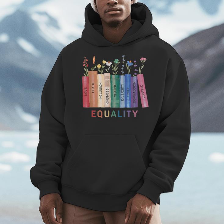 Equality Flower Books Equal Rights Social Justice Feminist Men Hoodie Equality Flower Books Equal Rights Social Justice Feminist Men Hoodie