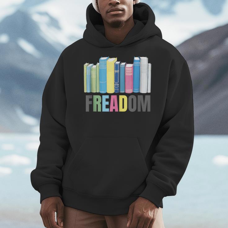 Freadom Books Reader Librarian Reading Men Hoodie