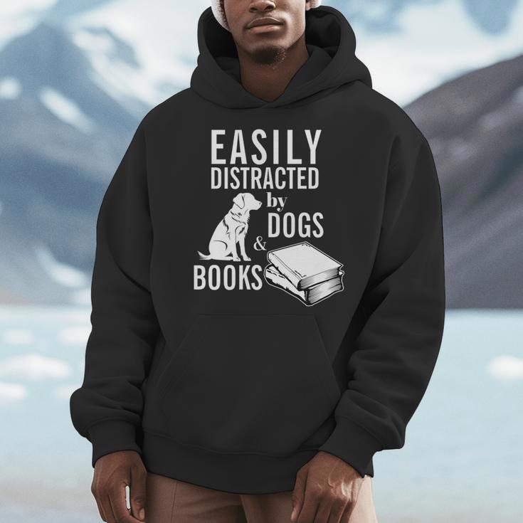 Golden Retriever Easily Distracted By Books And Dogs Premium Tri-Blend Men Hoodie