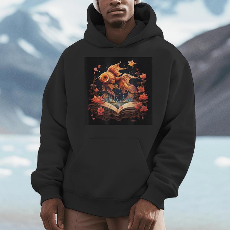 Goldfish Reading A Book Men Hoodie Goldfish Reading A Book Men Hoodie
